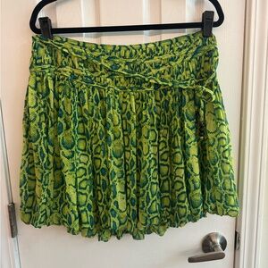 RACHEL ROY Snakeskin Print Neon Bubble Skirt Size Large